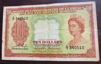 Malaya Banknotes Board Of Commissioners Of Currency Malaya & North Borneo  • £270