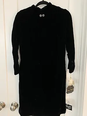 Vtg 60’s Lilli Russell Black Dress Fits 10 NWT Rare Velvet/rayon Rhinestone • $32.99