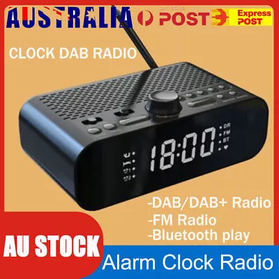 $34.19 • Buy LED Digital Portable Radio FM/DAB+ Alarm Clock LED Bedside Sleep Dual Timer