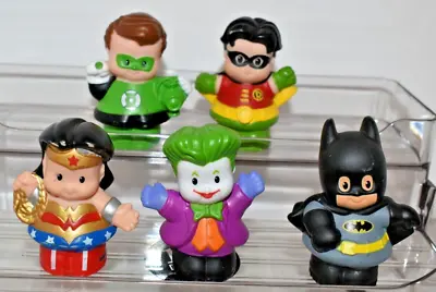 $9 • Buy Little People Super Hero's, Batman, Robin, Joker, Wonder Woman, 5 Fisher Price