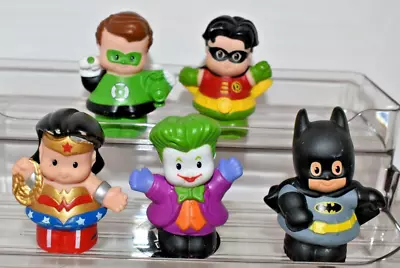 $9 • Buy Little People Super Hero's, Batman, Robin, Joker, Wonder Woman, 5 Fisher Price