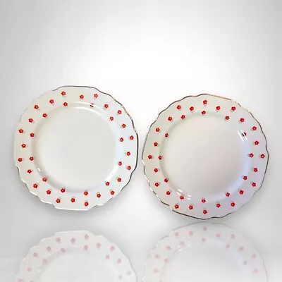 Vintage W.S. George Blushing Rose Dalrymple Lido Shape Bread Plates Set Of (2) • $12.99