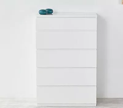 Fully Constructed Bali Tallboy Chest Gloss White & Gas Lift Mirror • $869