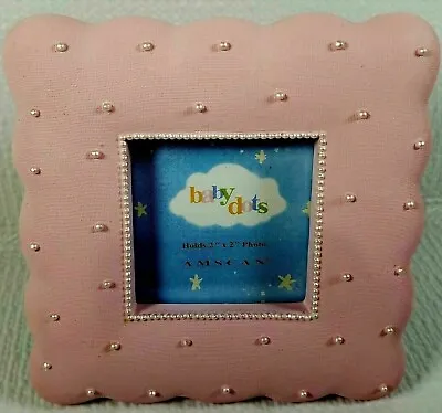 Baby Dots 2x2 Photo Frame Resin Pink Nursery Newborn Ultrasound Pictures Amscan • $9.99