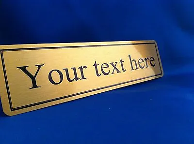 £3.99 • Buy Personalised Silver Or Gold Sign Metal Plaque Door Gate Office Wall Name