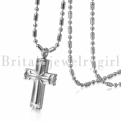 22  Cross Urn Necklace For Ashes Stainless Steel Keepsake Memorial Cremation • $10.99