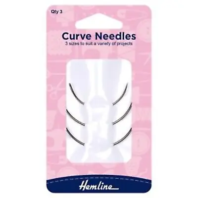 Hemline Curve Curved Needles - Set Of 3 - Mattress / Pillow / Seat - H218 • £2.74