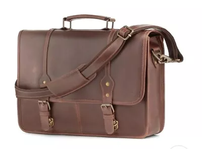 Levison Everest Buffalo Men's Leather Shoulder Briefcase Bag W/dustbag • $135