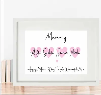 Mothers Day Personalised Gifts Family Print  Mum Gift For Mummy Nan Nana Nanny • £4.75