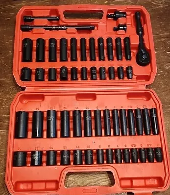 55pc 1/4  Drive Impact Socket SetSAE And MetricDeep/Shallow Sockets Wrench Set • $45.50