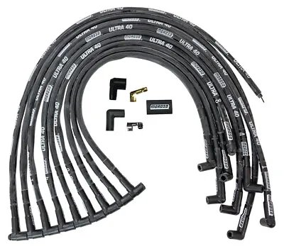 Moroso 73820 IGNITION WIRE SET ULTRA 40 SLEEVED BBC HEI 90 DEGREE BLACK • $233.99