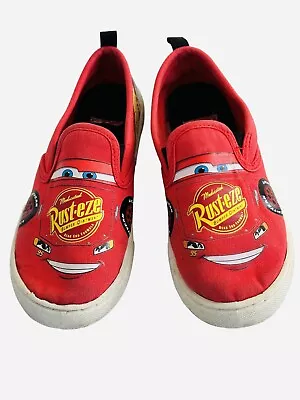 Disney Cars Lightning McQueen Boys Slip On Sneakers Shoes Sz 12 • $12.99