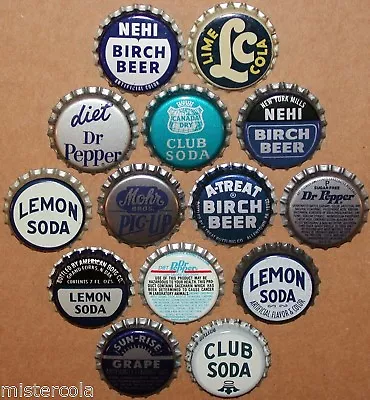 Vintage Soda Pop Bottle Caps BLUE COLORS Lot Of 14 Different New Old Stock • $8.49