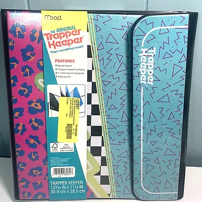 $13.99 • Buy Mead The Original Trapper Keeper 80's 1  Binder Folders Purple-Teal Retro Design