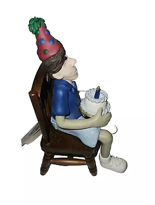 NWT Diana Manning Happy Birthday Man In Chair Shelf Sitter Limited Edition • $10