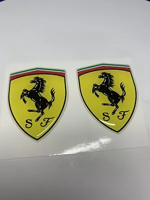 3D Ferrari Logo Badge Emblem Decal Domed Raised 2  X 1.5  (1 Pair) • $15.99