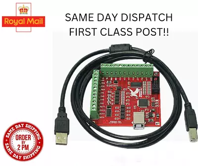 CNC USB MACH3 Breakout Board 100Khz 4 Axis Interface Driver Motion Controller Dr • £26.99