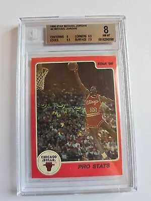 Michael Jordan 1986 Star  Pro Stats  Rookie  PSA 8 Bulls • $593