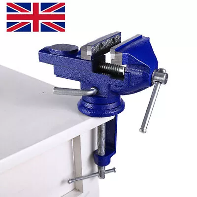 Portable Table Vise Mechanic Bench Anvil Jaw Vice 360° Swivel Clamp Hand Tool UK • £11.99