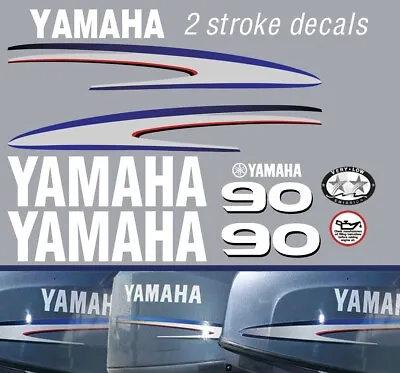 YAMAHA 90hp 2 Stroke Outboard Stickers • $107.80