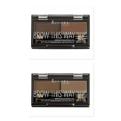 RIMMEL Brow This Way Eyebrow Powder Sculpting Kit - CHOOSE SHADE - NEW • £4.99