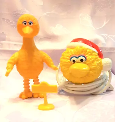 Vintage * Sesame Street * Lot Of 3 * 1985 Big Bird PVC Figure * Street Sign • $12