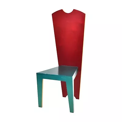 Artist Made 1980s Postmodern High Back Chair With Ombre Back • $295