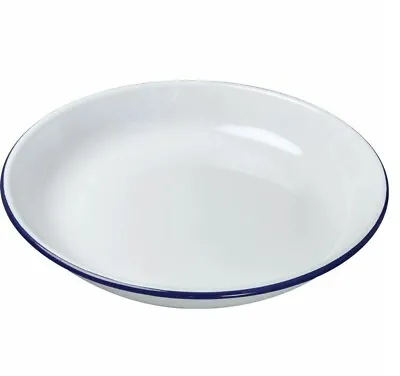 Falcon White Enamel Deep Rice Pasta Plate Roasting Baking Pie Serving Dish Bowl • £89.95