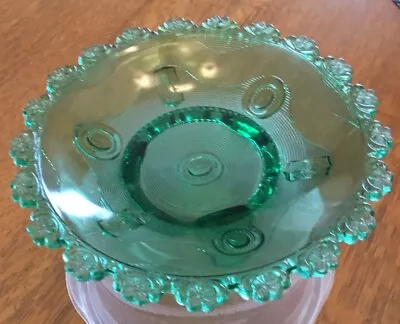 EAPG Greentown Indiana Glass Co. Emerald Green Dewey Candy Plate • $32