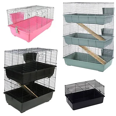 Multi Level Indoor Rabbit Cage Small Animal Pet Home Rat Guinea Pig Hutch House • £64.12