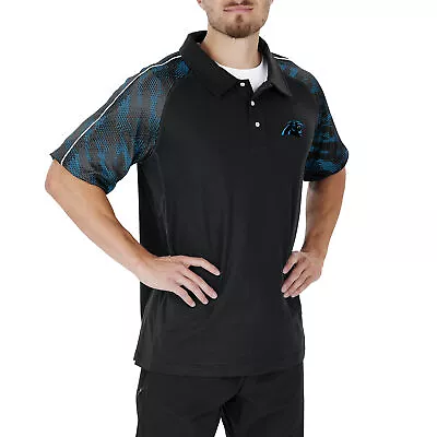 Zubaz NFL Men's Carolina Panthers Elevated Field Polo W/ Viper Print Accent • $38