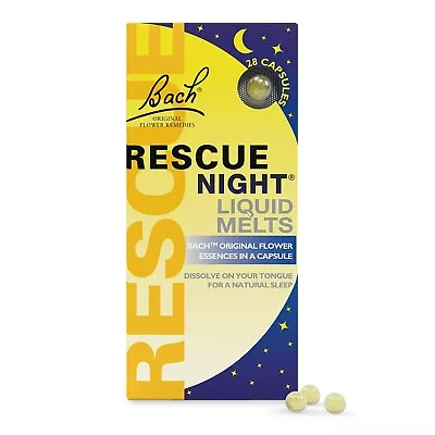 Bach Original Flower Remedies Rescue Night Liquid Melts 28 Capsules • £20.50