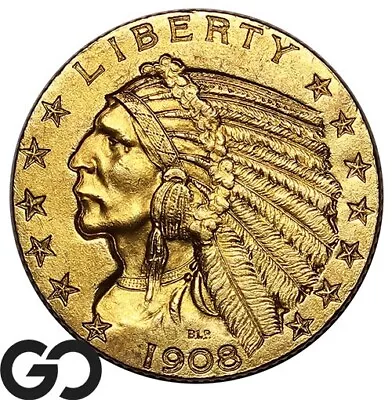 1908 Half Eagle $5 Gold Indian ** Free Shipping! • $460.78