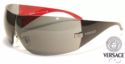 $248 • Buy NEW Genuine VERSACE Shield Men Women Sunglasses VE2054 White Black 10008G 100187