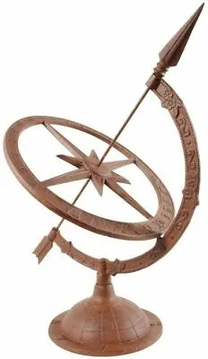 £54.99 • Buy Large 54cm Vintage Style Large Cast Iron Brown Sundial Garden Ornament Gift