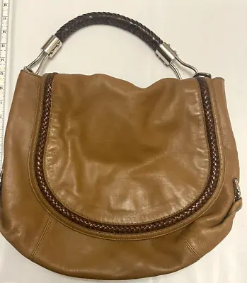 Rare MICHAEL KORS COLLECTION Skorpios Flap Bag Leather Shoulder Braided Handle • $58.05