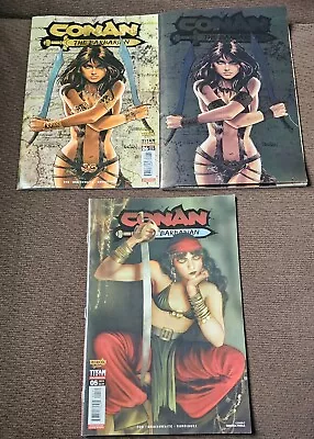 Titan CONAN THE BARBARIAN #6 5 FOIL DAN PANOSAN VARIANT  Lot Of 3 Comics Puebla  • $20.99
