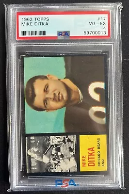 1962 Topps Mike Ditka #17 Football Card PSA 4 • $499