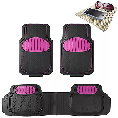 Heavy Weight Floor Mats For Auto Pink Black W/ Free Dash Mat • $24.99