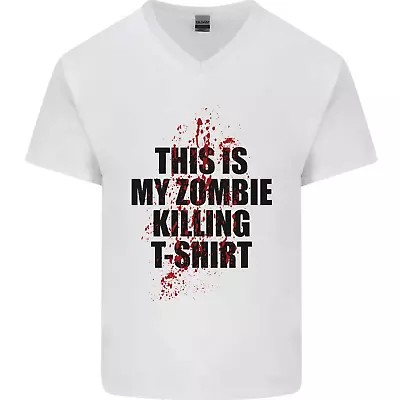 This Is My Zombie Killing Halloween Horror Mens V-Neck Cotton T-Shirt • £11.49