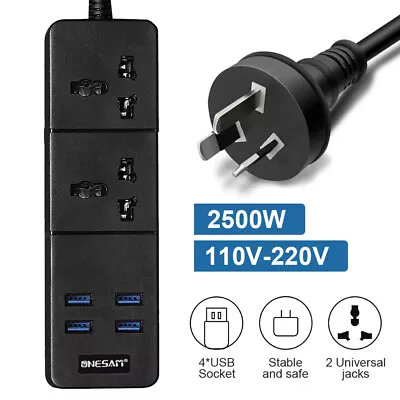 1.8M Charging Power Board 4 Way USB Outlets Socket Charger Ports Surge Protector • $17.90