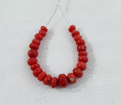 Natural Italian Red Coral Sea Beads Mediterranean Red Coral Beads Loose Gemstone • $32.11