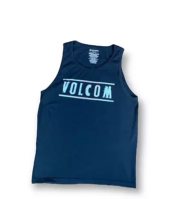 Volcom Tank Top Mens Medium Black Logo M Spell Out Beach Surf Skate Casual • $12.98