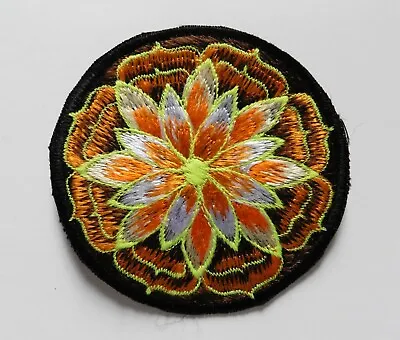 Round Sew On Patch * Nepalese Made * 8 Cm * Lotus Flower - Various Colours • £2.25