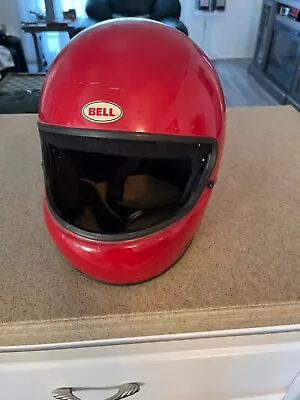 Vintage Bell Tour Star Red Motorcycle Helmet Size 7 1/4 • $35