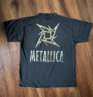 Metallica Vintage Black Concert Ninja Star T-Shirt GIANT 90’s Metal (L Or XL ?) • $85