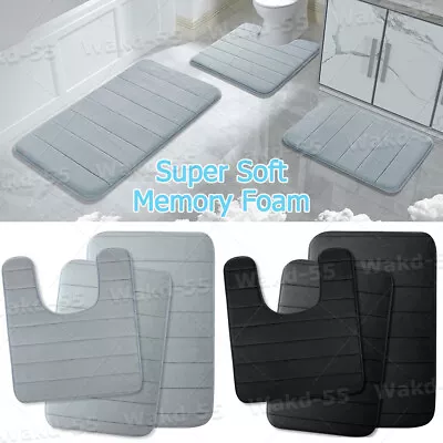 Memory Foam Bath Rug Bathroom Floor Shower Mat Carpet Non-slip Soft Absorbent • $6.99