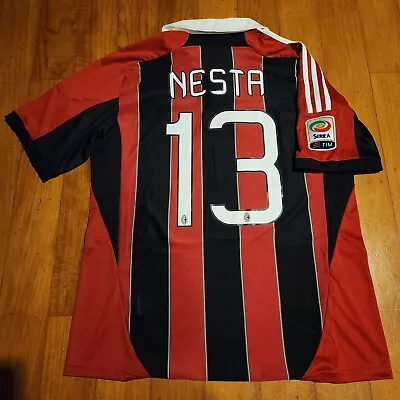 Authentic AC Milan Alessandro NESTA 2012-2013 Home Soccer Jersey Shirt 12/13 • $69.99