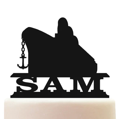 £9.95 • Buy Personalised Acrylic Anchor And Boat Cruise Liner Cake Topper Decoration