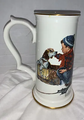 Norman Rockwell Collectors Stein Coa Gorham Pride Of Parenthood Boy Dog Cup Mug • $26.99